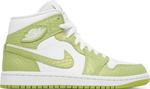 Кроссовки Wmns Air Jordan 1 Mid SE Green Python, белый - фото