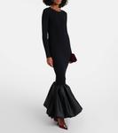 Рубчатое макси-платье с вырезом Rotate, Black - фото 2