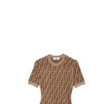 Футболка с короткими рукавами женская коричневая FENDI - фото 4