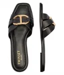 Кожаные тапочки Twin-Set, черный - фото 4