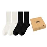 Унисекс носки до середины икры ZEROIN, 2 пары (Молочный белый+Чёрный+Тёмно-серый) - фото 3