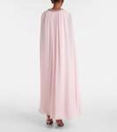 Шифоновое платье с накидкой Self-Portrait, розовый - фото 3