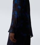 Прозрачная блузка с цветочным принтом Dries Van Noten, Blue - фото 6