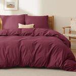 Комплект постельного белья Bedsure, 3 предмета, 200х200/80x80 см, бордовый - фото 2