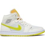 Кроссовки Nike Air Jordan Wmns 1 Mid SE, белый/желтый - фото
