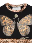 Платье с принтом бабочки и ягуара Roberto Cavalli, черный - фото 3