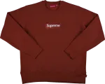 Толстовка Supreme Box Logo Crewneck Sweatshirt 'Rust', оранжевый - фото