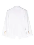 Однобортный блейзер асимметричного кроя Balmain Kids, белый - фото 2