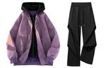 WARRIOR Куртка унисекс, Purple+Black (Mock Two-Piece Windproof and Waterproof Clothing Sets) - фото