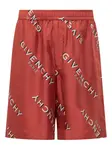 Шелковые шорты с логотипом Givenchy, красный - фото