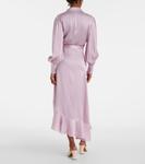 Асимметричное шелковое платье-халат Zimmermann, Light Pink - фото 3