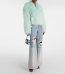 Куртка из овчины Self-Portrait, зеленый - фото 2