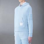 Толстовка с 4-полосным принтом THOM BROWNE, Эфирный синий - фото 5