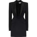 Платье с длинными рукавами и лацканами Alexander McQueen, черный - фото 3