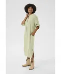 Льняное платье-кафтан зеленого цвета Cream, зеленый - фото 4