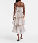 Платье миди в горошек с ярусами Zimmermann, Cream/Black Polka Dot - фото 3