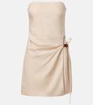 Льняное мини-платье Moretti SIR, Natural - фото