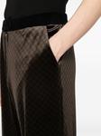Прямые брюки с монограммой Balmain, коричневый - фото 5