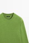 Джемпер Massimo Dutti RIBBED CREW NECK, Neon Green - фото 9