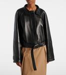 Укороченная кожаная куртка Loewe, черный - фото 6