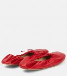 Круглые кожаные балетки The Row, Laquer Red - фото 2