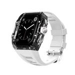 IBOANN Часы Strap Apple Compatibility Silicone Material, Pin buckle [transparent + green strap] - фото 5