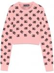Dolce & Gabbana жаккардовый свитер с логотипом DG, розовый - фото