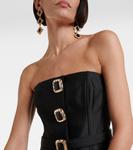 Топ без бретелей из тафты с декоративными элементами Self-Portrait, черный - фото 4