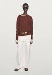 Джемпер Massimo Dutti CREW NECK CASHMERE WITH LONG SLEEVES, Bordeaux - фото 2