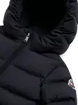 Пуховик с капюшоном и оборками Moncler Enfant, синий - фото 3