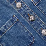 Джинсовое безрукавное платье мини с декором Self-portrait, синий - фото 6