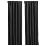Плотные шторы, 1 пара, черный, 145х300 см, ANNAKAJSA IKEA - фото