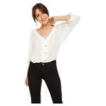 Блузка Pieces Sanne Fold-Up, белый - фото