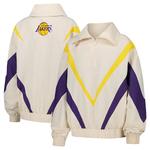 Женская белая ветровка los angeles lakers retro chevron ripstop с четвертью молнии Terez - фото 2