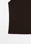 Топ Massimo Dutti FLOWING ROUND NECK WITH STRAPS, Dark Brown - фото 8