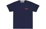 Футболка Comme Des Garcons Play с двойными сердцами CDG Play, синий - фото