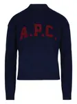 Водолазка с вышитым логотипом A.P.C., синий - фото