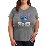 Футболка Disney's Lilo & Stitch Plus с рисунком Mood, цвет Heather Gray - фото