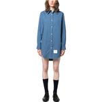 Рубашка-платье с воротником и пуговицами THOM BROWNE, синий - фото 5