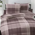 Постельное белье Interlock Jersey Tonight Plaid mocha 135x200 см + 80x80 см Kaeppel - фото 3