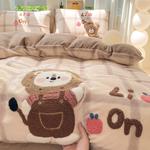 FUANNA Постельное белье, 3 предмета, простыня 90 см, пододеяльник 150x200 см, cat diary - фото 2