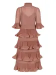 Платье с оборками и ярусами Zimmermann, розовый - фото