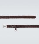 Плетёный кожаный ремень Prada, Caffe' - фото 4