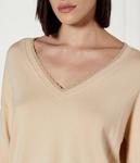Свитер женский Liu Jo свободный с v-образным вырезом, бежевый - фото 4