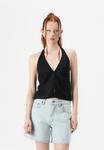 Топ BARE CLEAN FRONT HALTER VEST Abercrombie & Fitch, черный - фото
