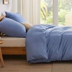 Комплект постельного белья Bedsure, 3 предмета, 220х240/80x80 см, синий - фото 2