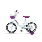 Велосипед детский MAX BIKE Barbie 16", белый/фиолетовый - фото
