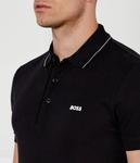 Поло Boss Green Paul 4 Slim Fit, черный / белый - фото 4