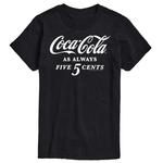 Мужская футболка с рисунком Coca-Cola As Always Five Cents License, черный - фото