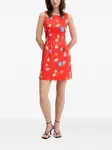 Мини-платье с принтом ракушек и бантом на спине NEVER FULLY DRESSED, красный - фото